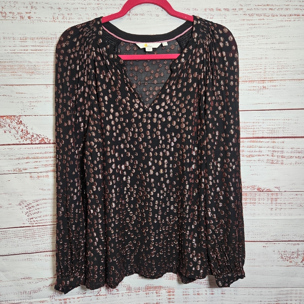 Boden Black and Pink Blouse